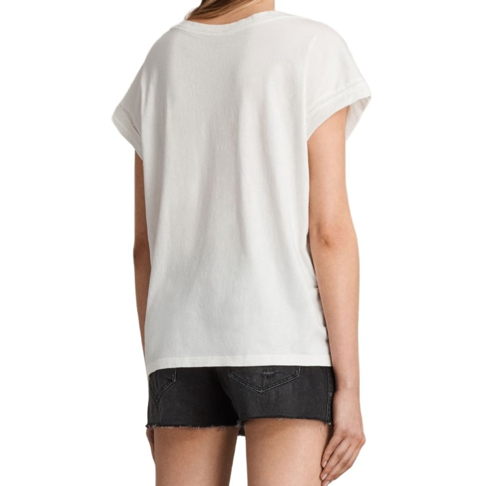 All Saints Monochrome Oversized Floral Short Sleeve Tee Size Small - Picture 3 of 7